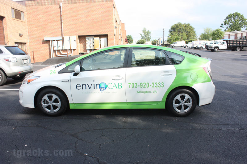Prius Envirocab Arlington VA wrapped by TGRACKS.COM